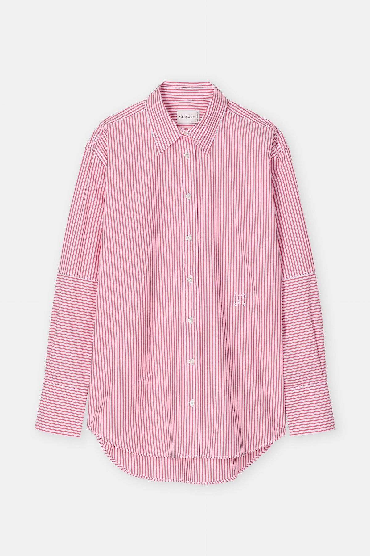 CAMISA COLORBLANCO RAYAS ROJO