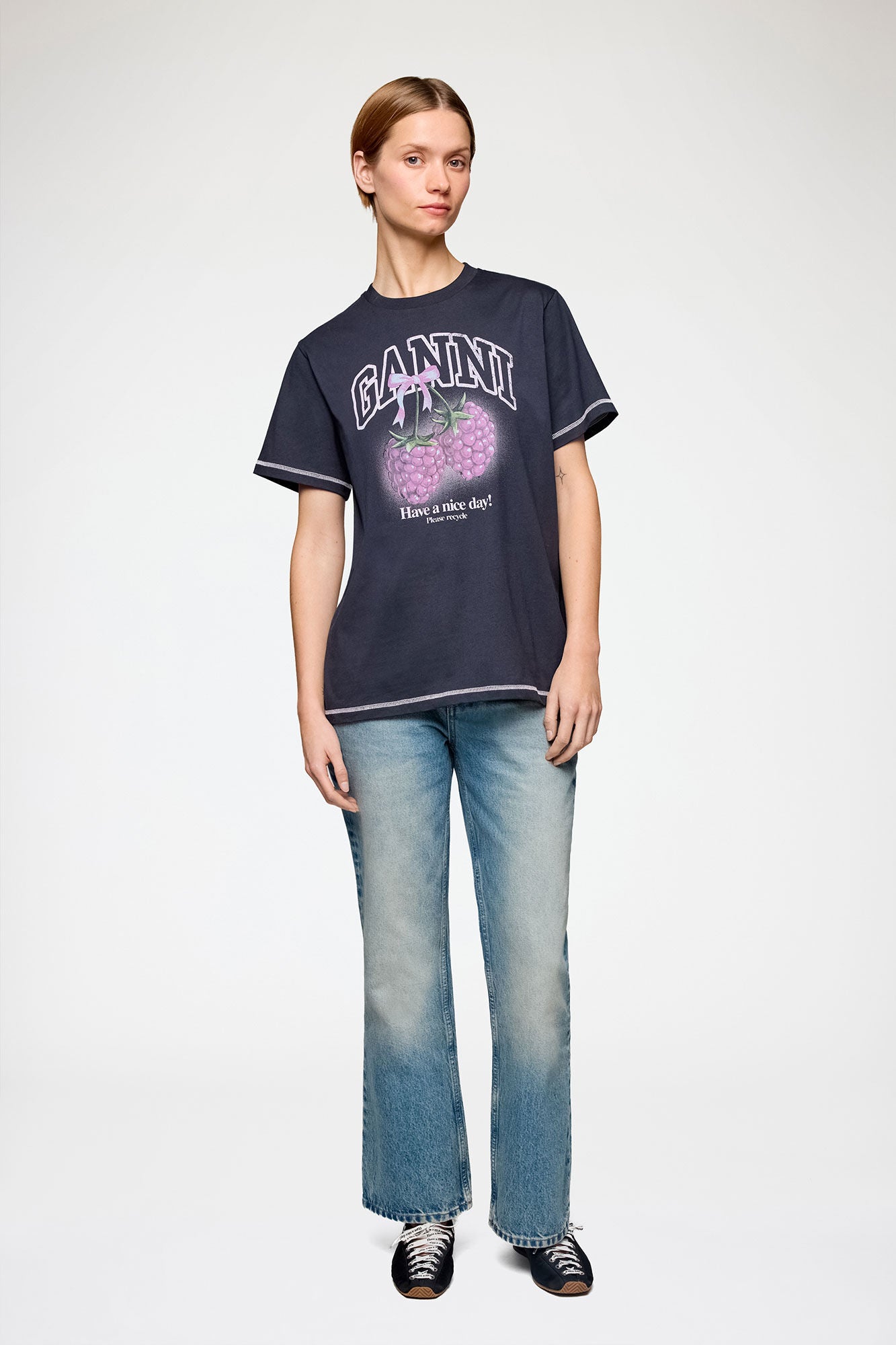 CAMISETA GANNI COLOR GRIS