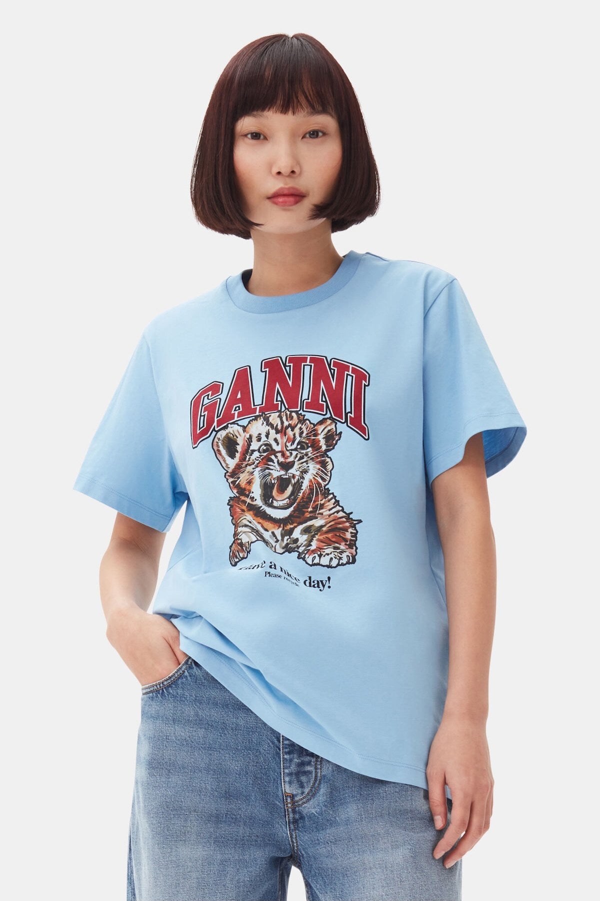CAMISETA GANNI COLOR AZUL