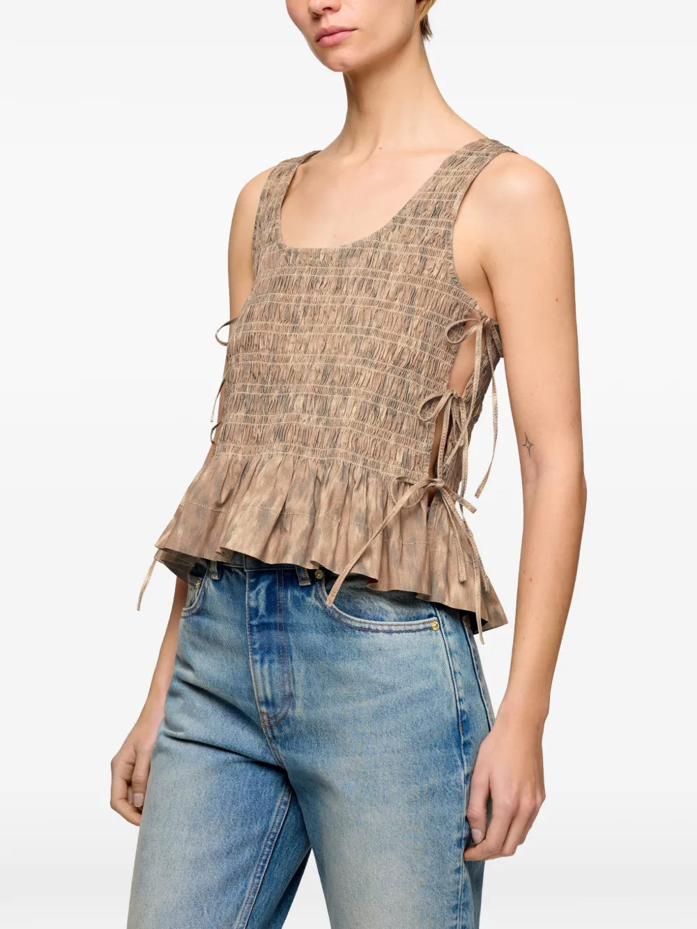 TOP HOLGADO DE TELA ELASTICA ESTAMPADA