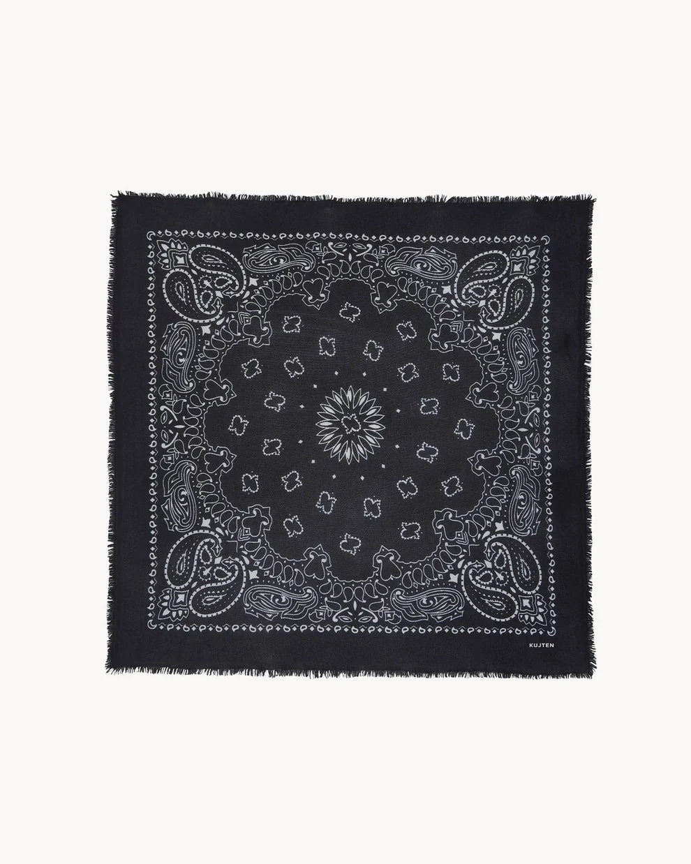Bandana Hachiko blackLarge Printed Cashmere Bandana