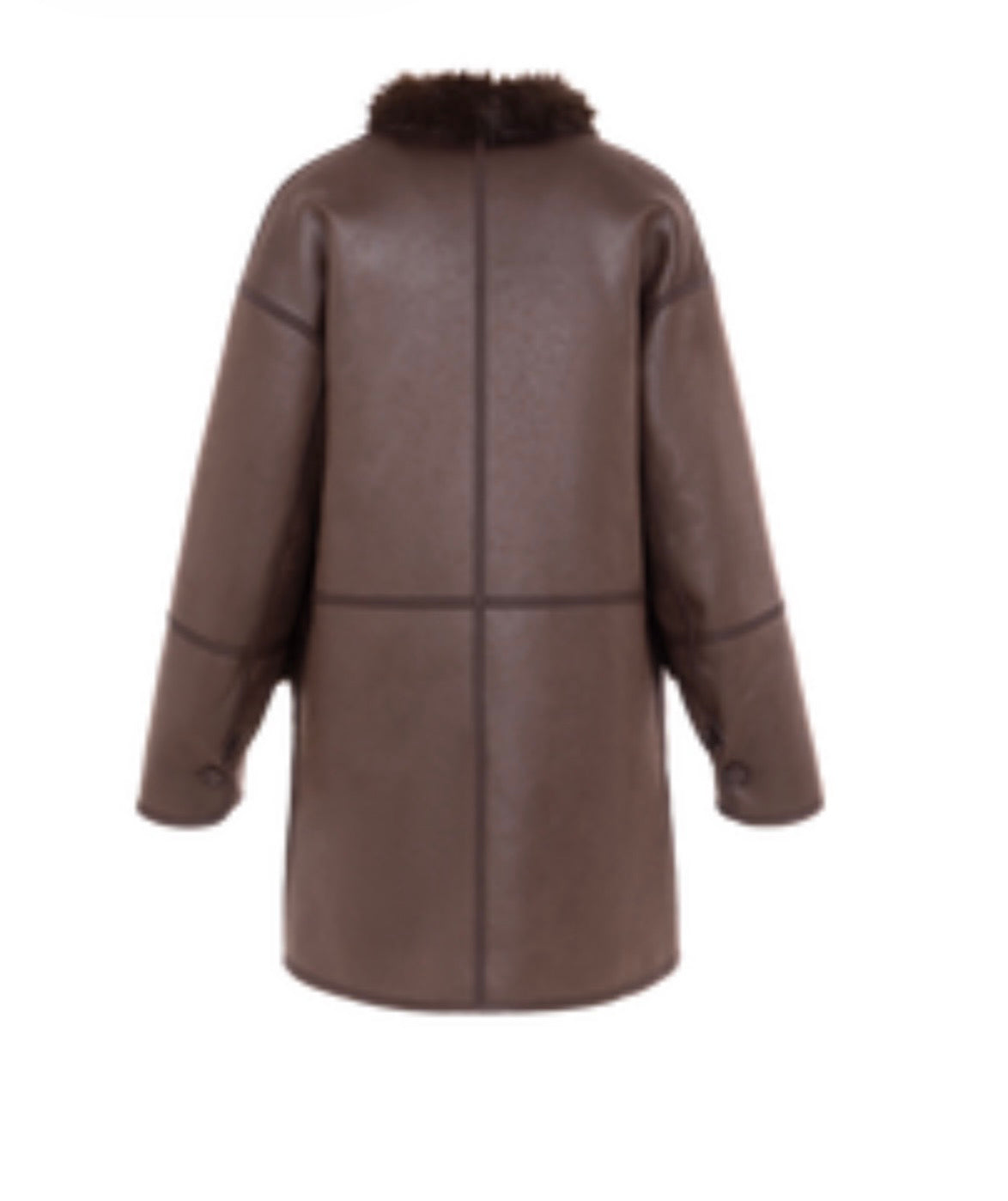 CHAQUETON DE PELO COLOR MARRON CHOCOLATE REVERSIBLE