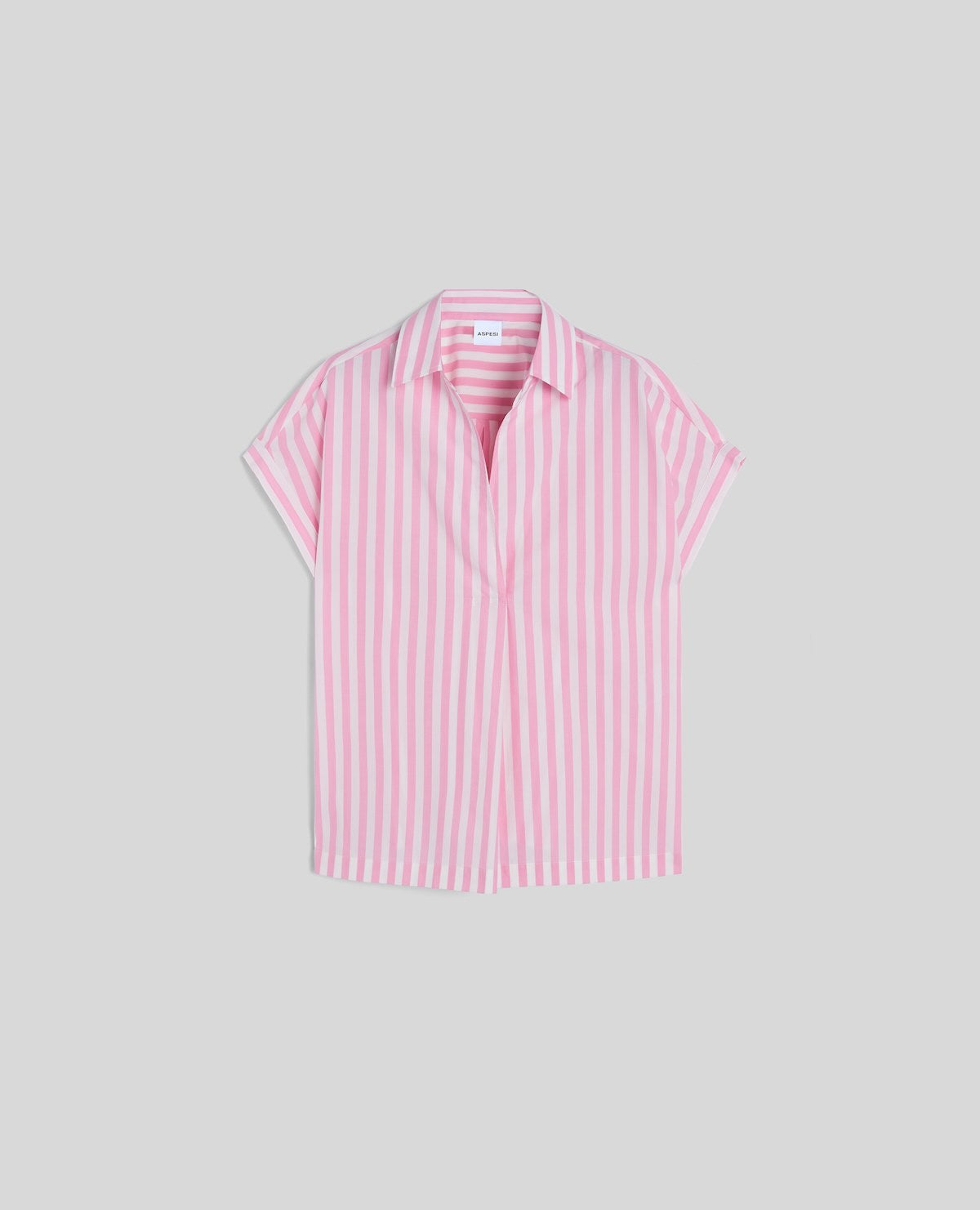 CAMISA COLORROSA RAYAS BLANCAS