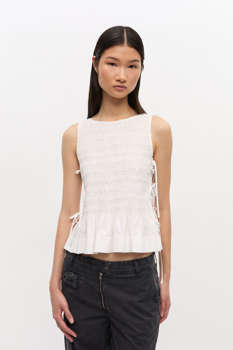 TOP GANNI COLOR BLANCO
