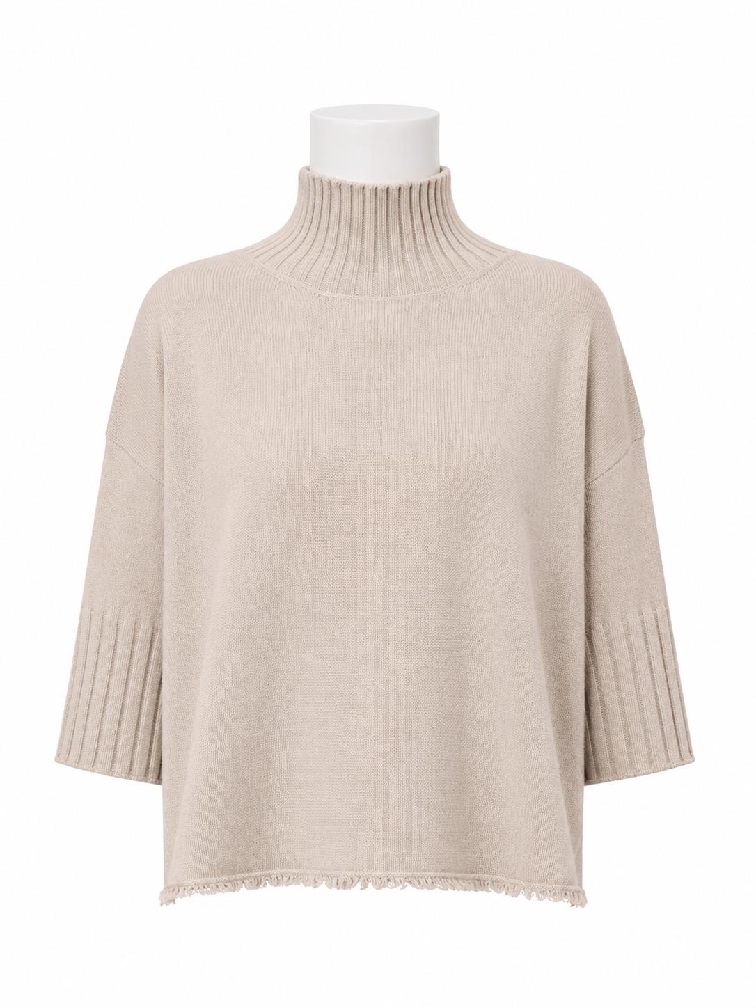 JERSEY CUELLO ALTO BEIGE DESFILADO