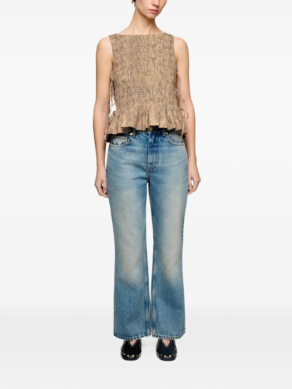 TOP HOLGADO DE TELA ELASTICA ESTAMPADA