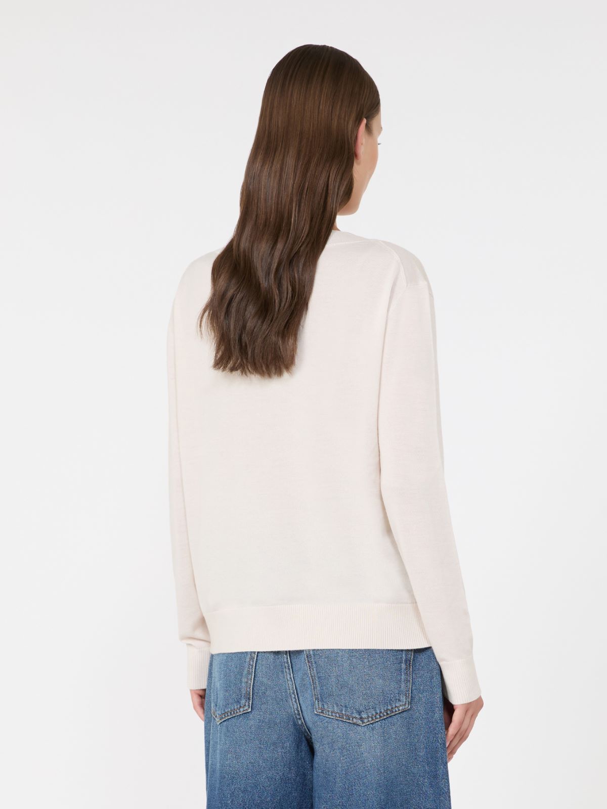 JERSEY PICO DE LANA, SEDA Y CACHEMIRA - BEIGE