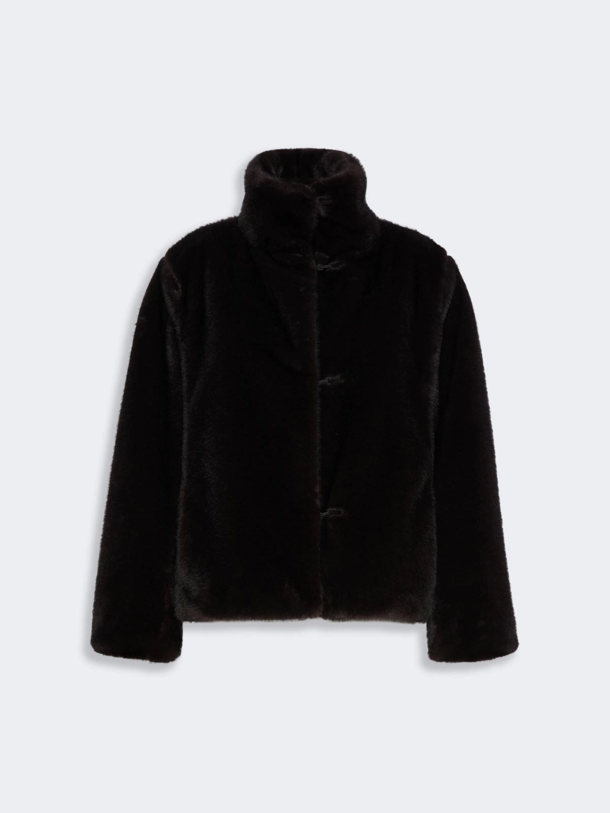 ABRIGO CROPPED SUAVE NEGRO