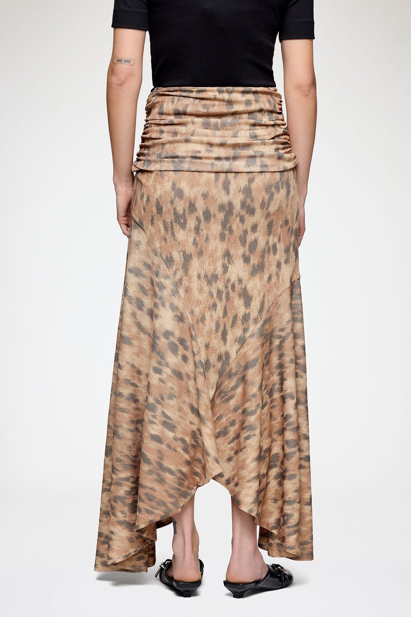 FALDA DE MALLA JASPEADA ESTAMPADA 00153|A1090246|198