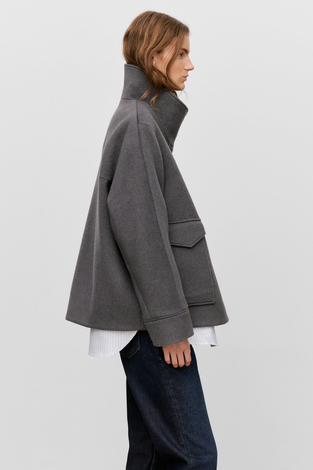 CHAQUETA DE LANA GRIS