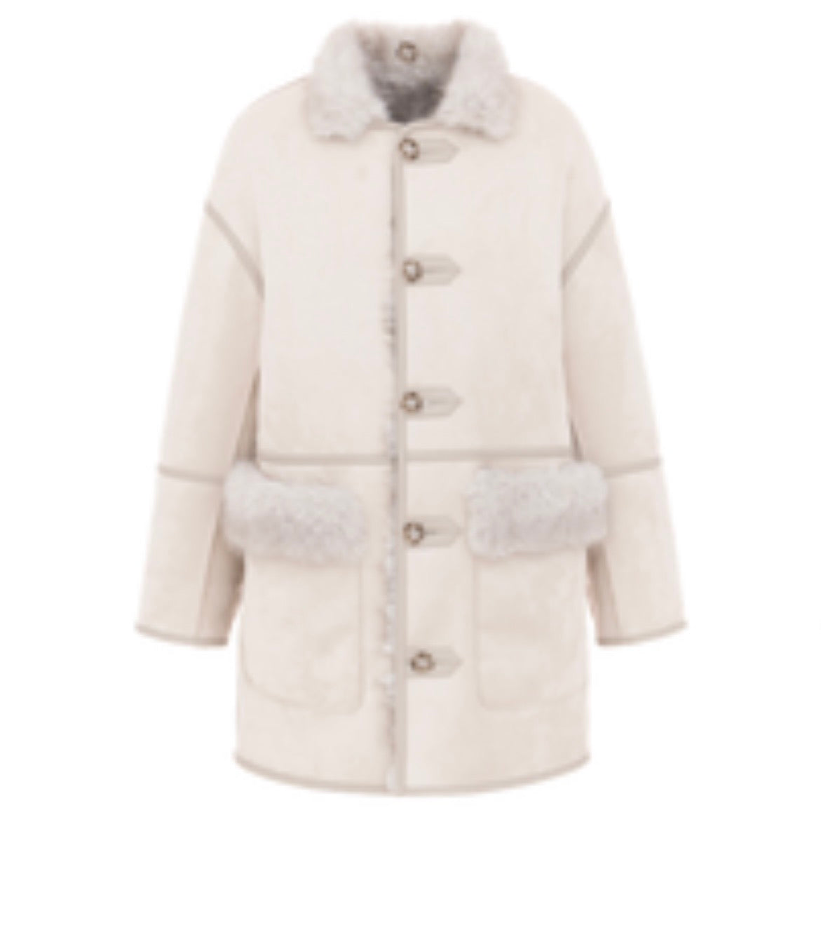 CHAQUETON DE PELO COLOR BEIGE RESERSIBLE.