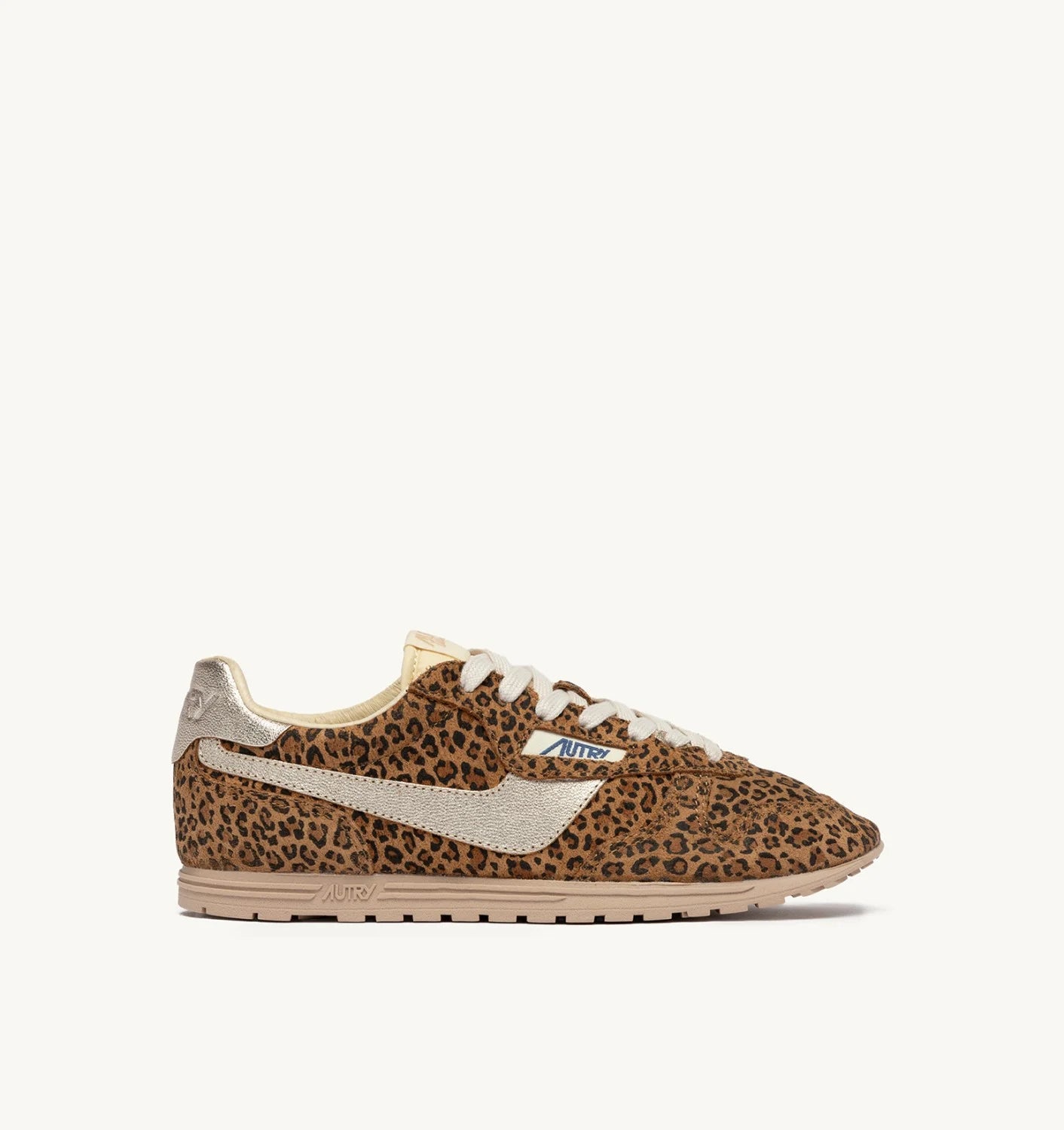ZAPATILLAS WINDSPIN DE ANTE Y PIEL LEOPARD Y PLATINO