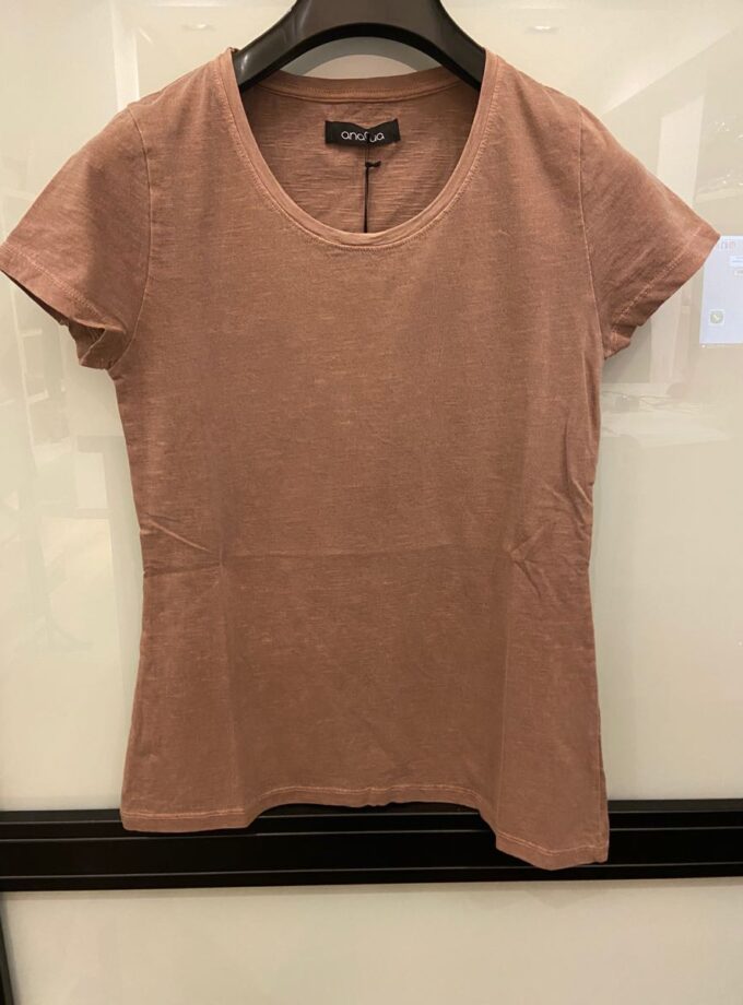 CAMISETA ANALUA, COLOR MARRON CHOCOLATE