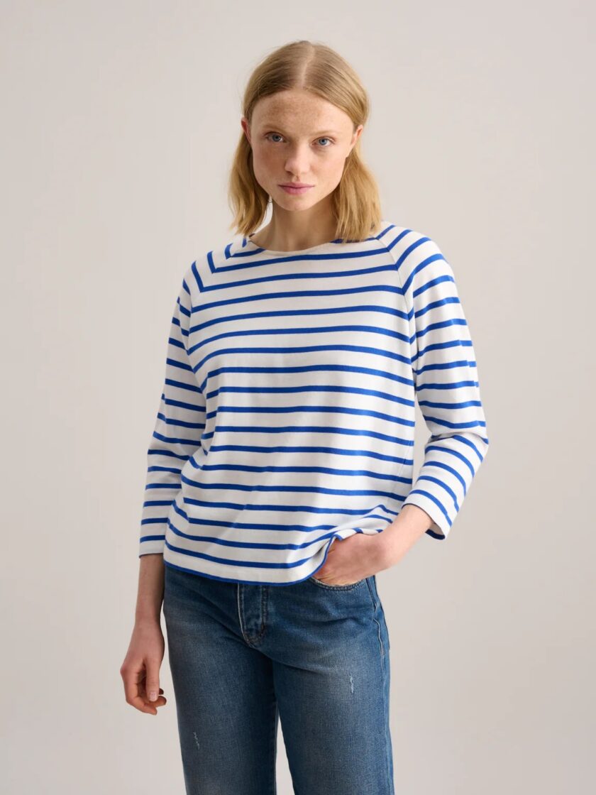CAMISETA  COLOR BLANCA RAYAS AZUL BEELEROSE