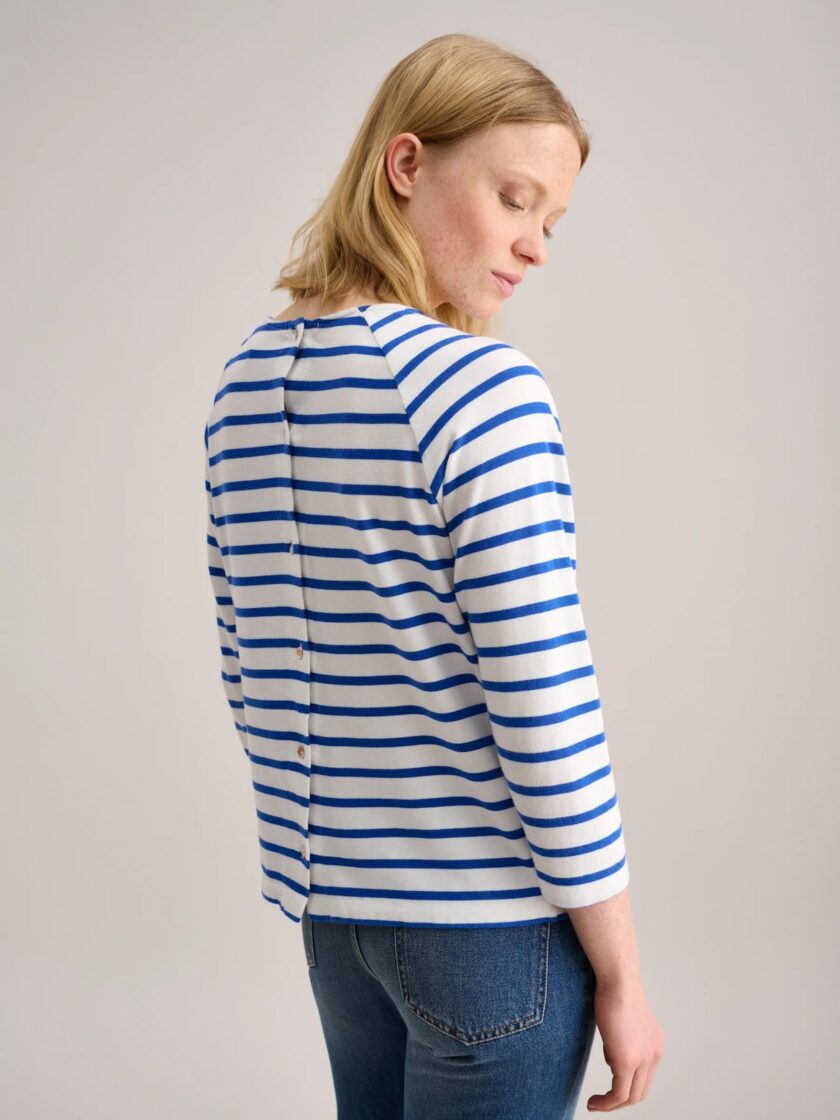 CAMISETA  COLOR BLANCA RAYAS AZUL BEELEROSE - Imagen 2