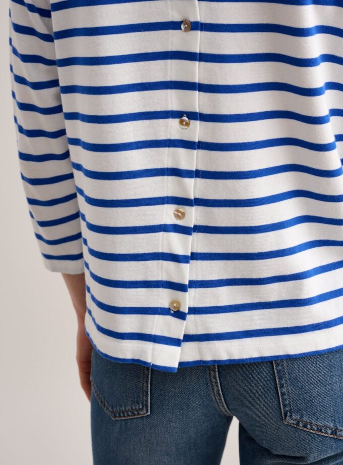 CAMISETA COLOR BLANCA RAYAS AZUL BEELEROSE