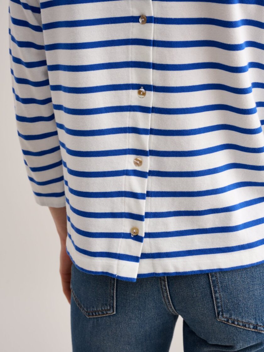 CAMISETA  COLOR BLANCA RAYAS AZUL BEELEROSE - Imagen 3