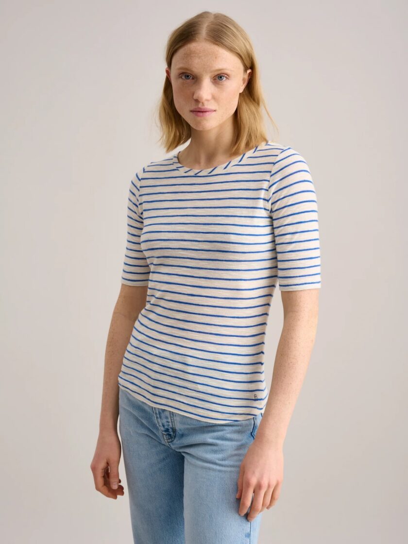 CAMISETA  COLOR BLANCA RAYAS AZUL BEELEROSE