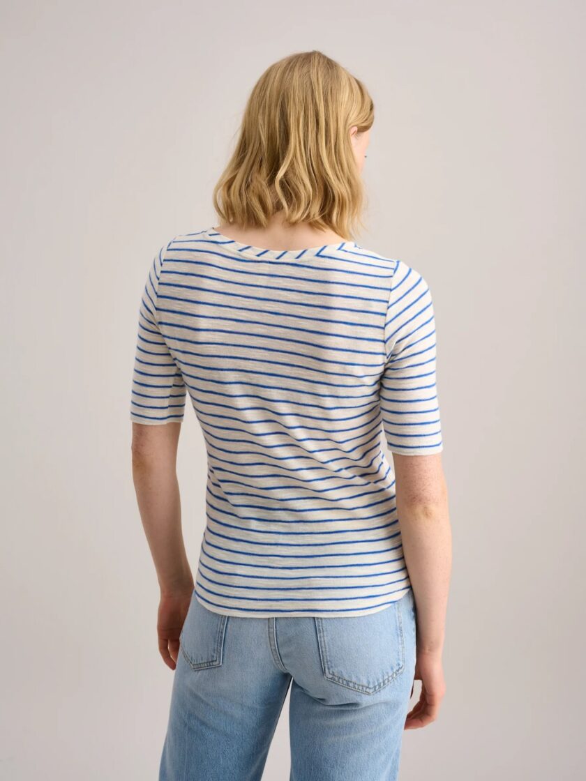 CAMISETA  COLOR BLANCA RAYAS AZUL BEELEROSE - Imagen 3