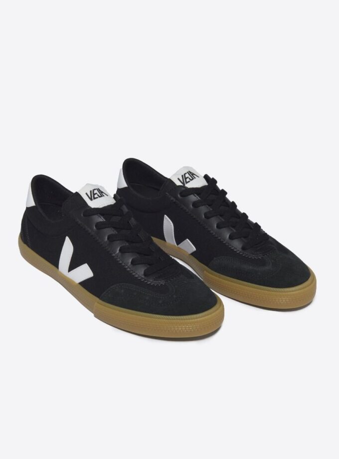 VOLLEY CANVAS BLACK WHITE NATURAL VEJA