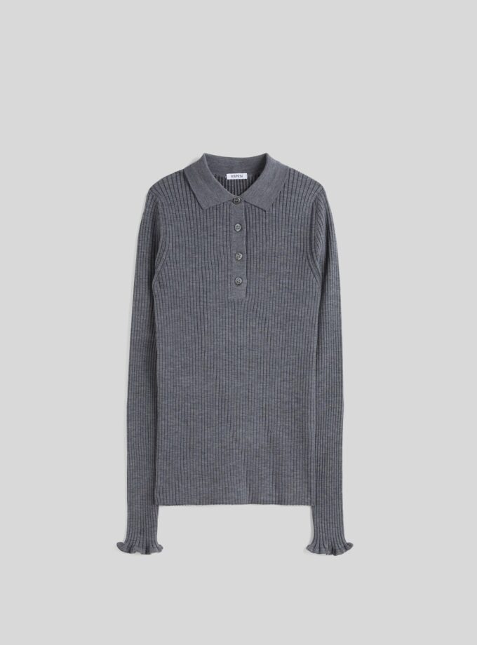 POLO DE MUJER DE MANGA LARGA DE LANA MERINO Y SPANDEX ASPESI