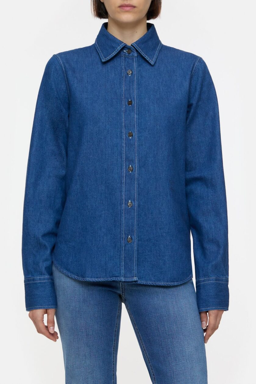 Blusa vaquera con logo CLOSED - Imagen 2