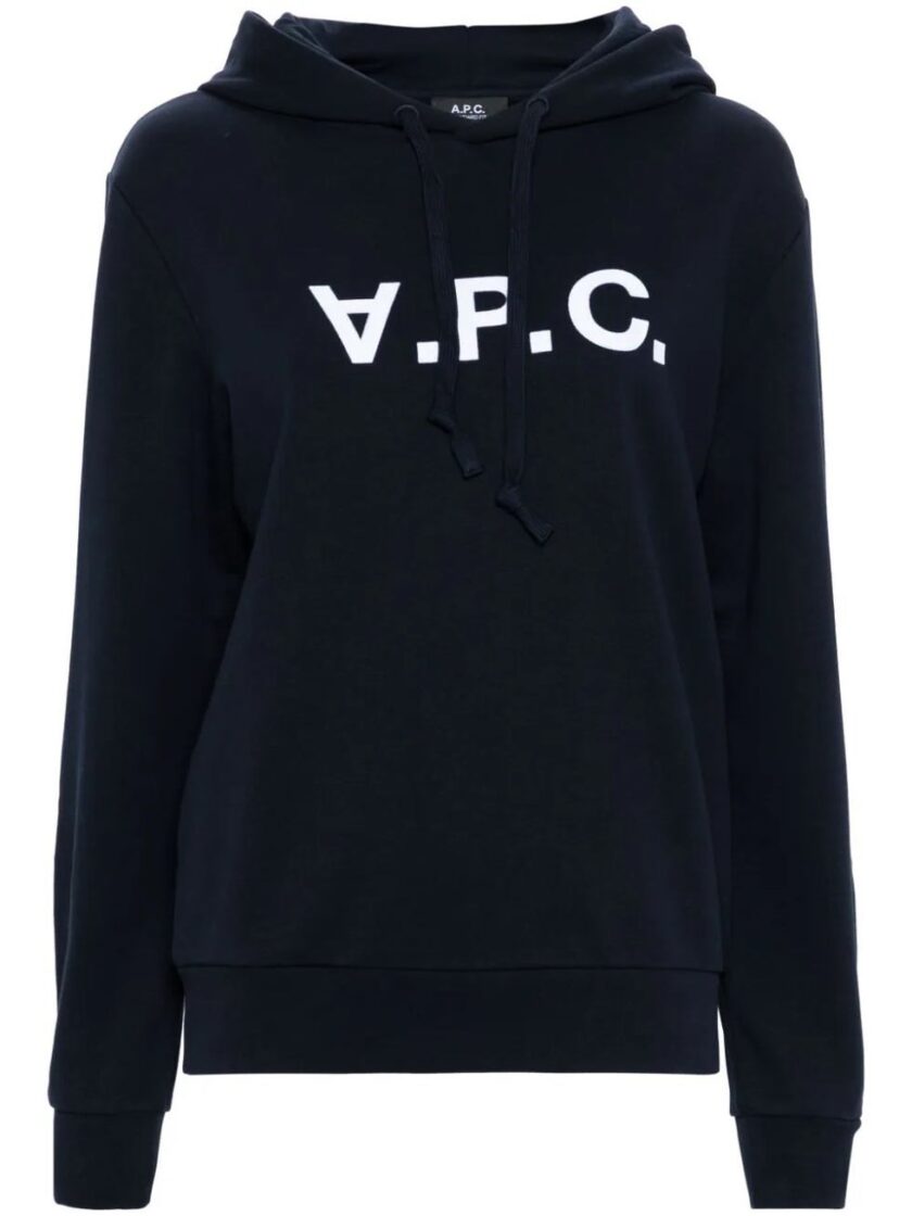 JERSEY A.P.C. Sudadera azul marino con capucha de algodón orgánico