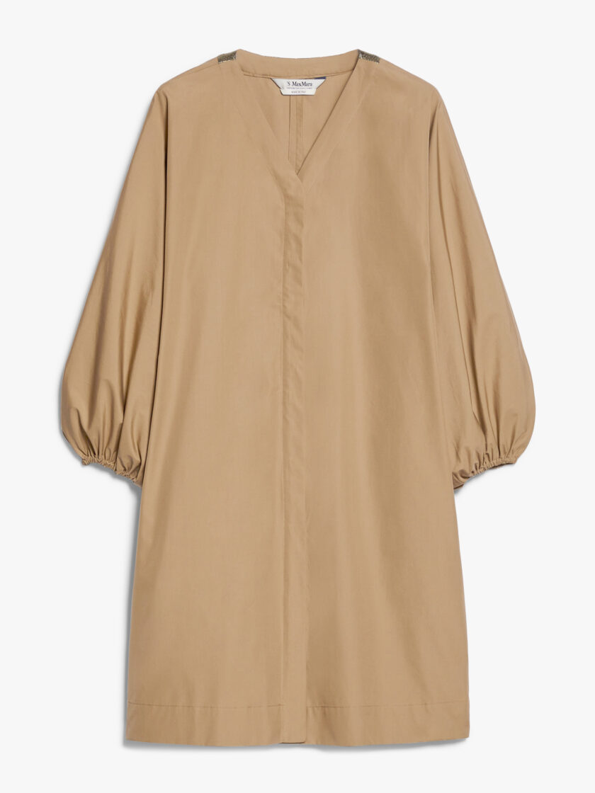 Vestido en V de popelina de algodón MAX MARA