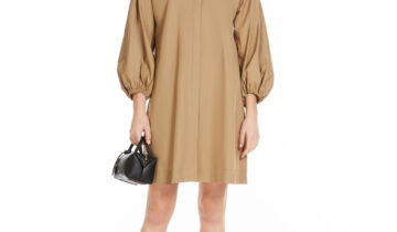 Vestido en V de popelina de algodón MAX MARA