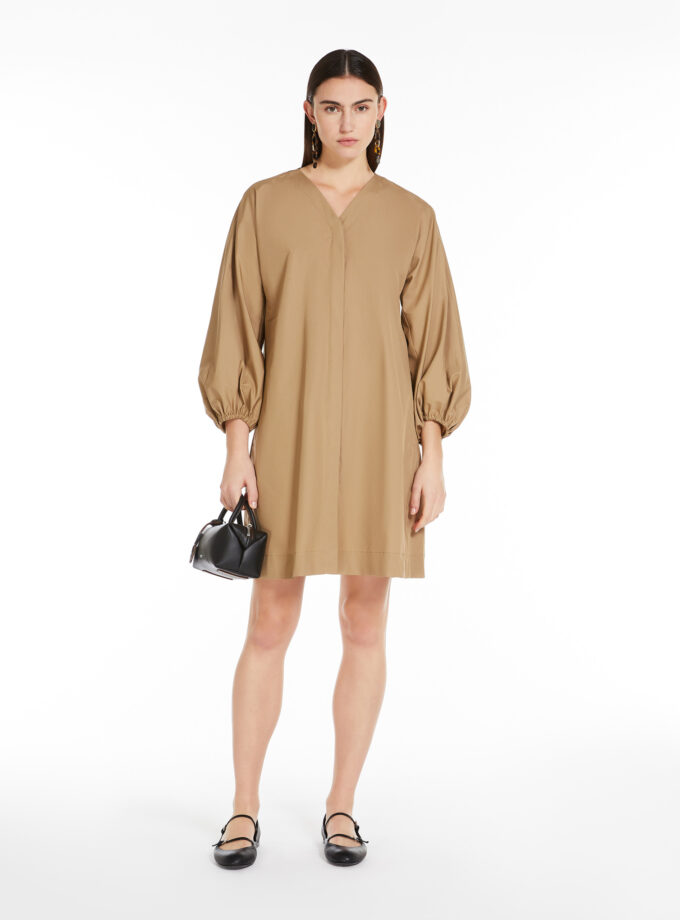 Vestido en V de popelina de algodón MAX MARA