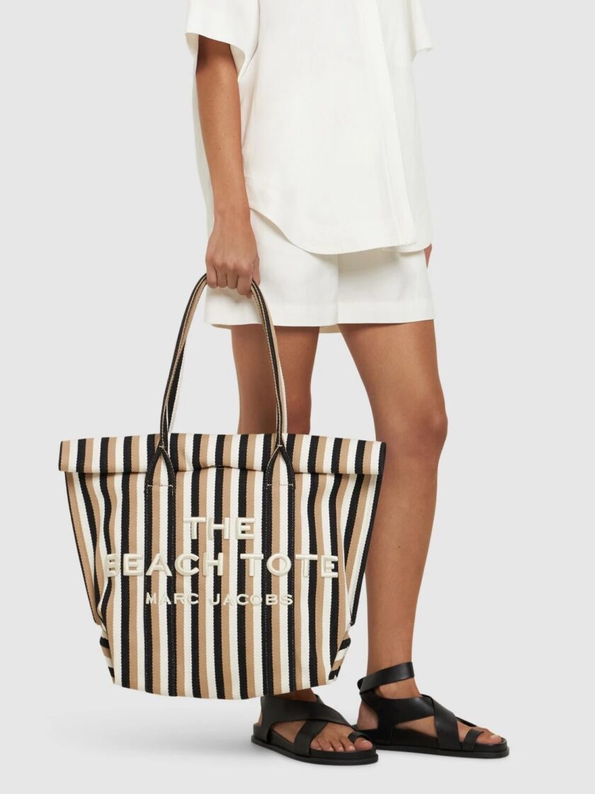 THE STRIPED JACQUARD BEACH TOTE BAG MARC JACOBS