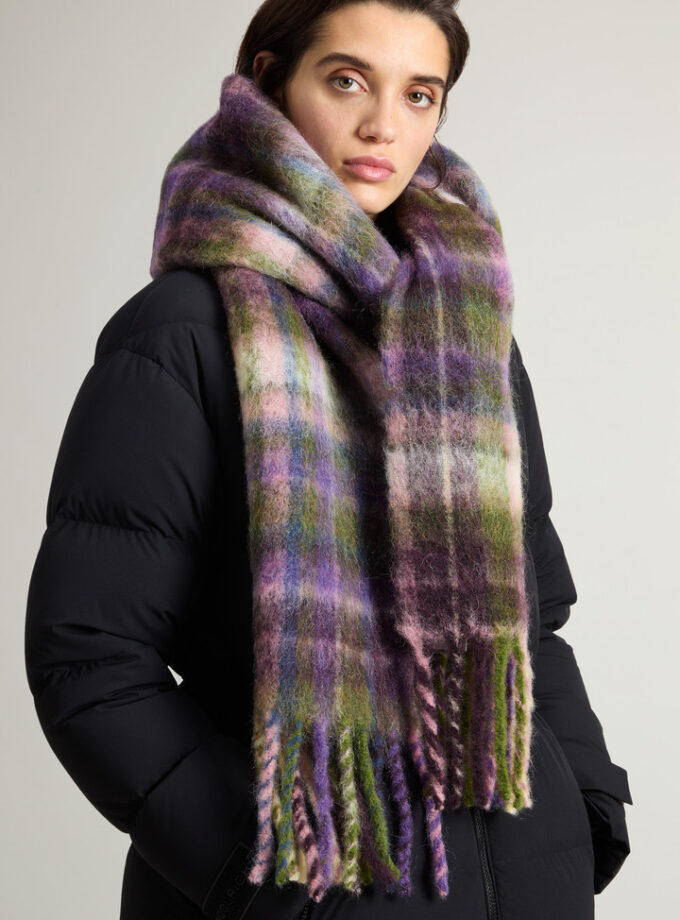 Bufanda de alpaca, mohair y lana virgen con estampado a cuadros WOOLRICH