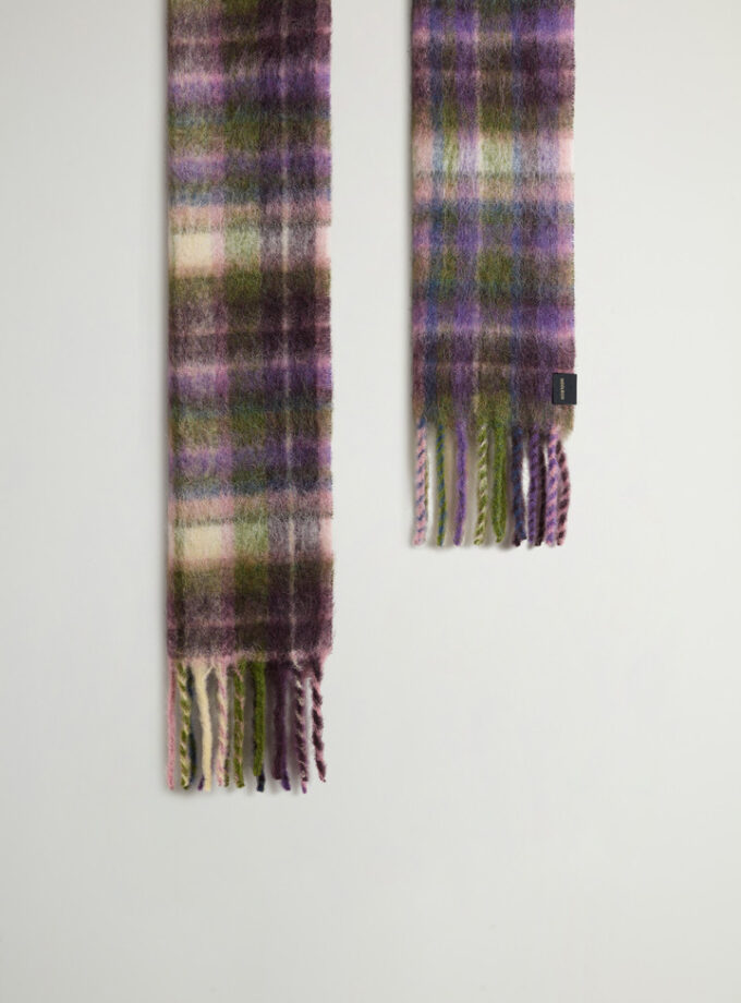 Bufanda de alpaca, mohair y lana virgen con estampado a cuadros WOOLRICH