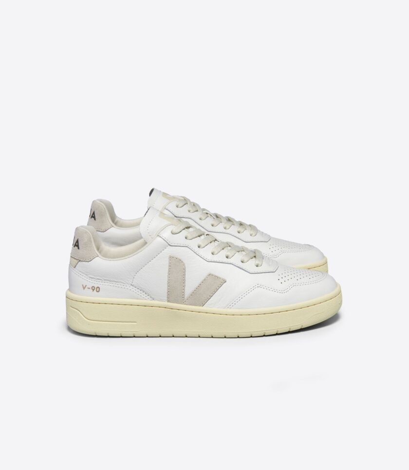 V-90 LEATHER WHITE NATURAL VEJA
