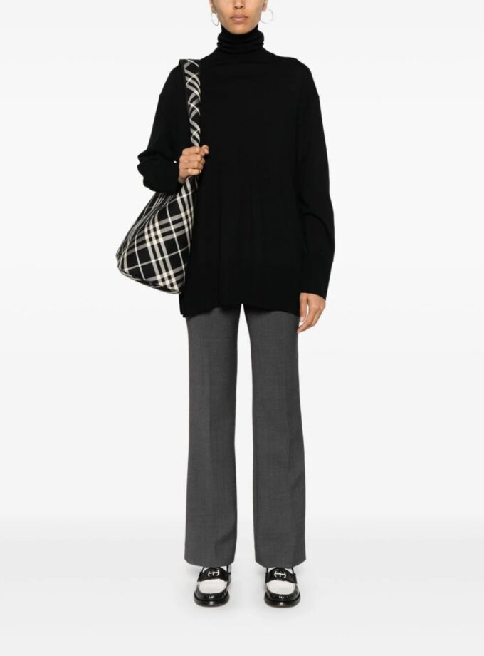 jersey de lana con cuello cisne - negro ASPESI