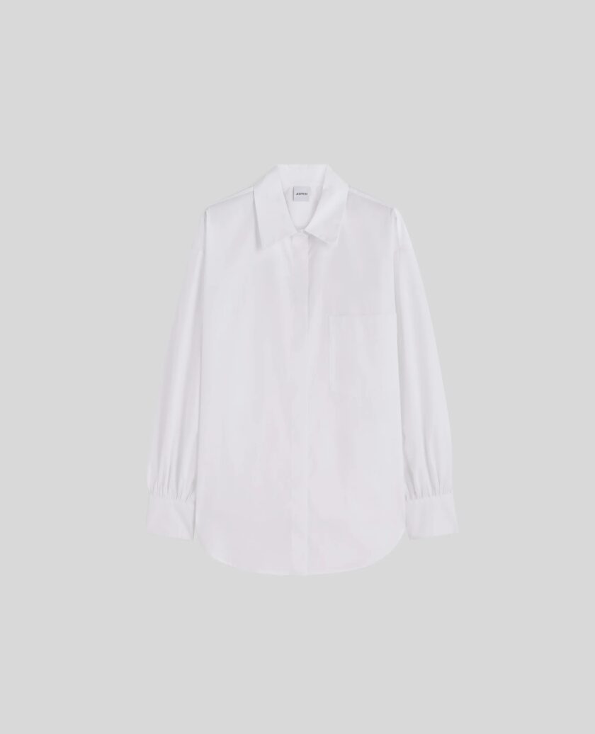 camisa de popelina de algodon - blanco ASPESI