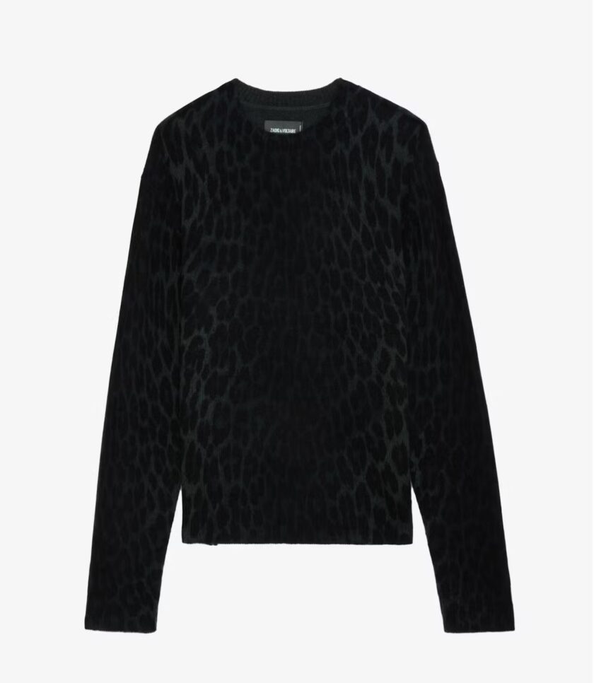 Jersey de 100% Cachemira Pravis de Leopardo ZADIG ET VOLTAIRE