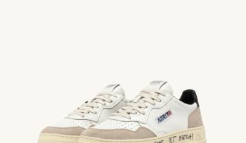 ZAPATILLAS MEDALIST LOW BLANCAS DE PIEL Y ANTE CON LETRAS Autry