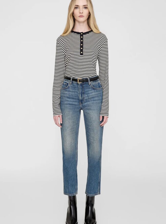 CAMISETA  COLOR crudo y negro ANINE BING