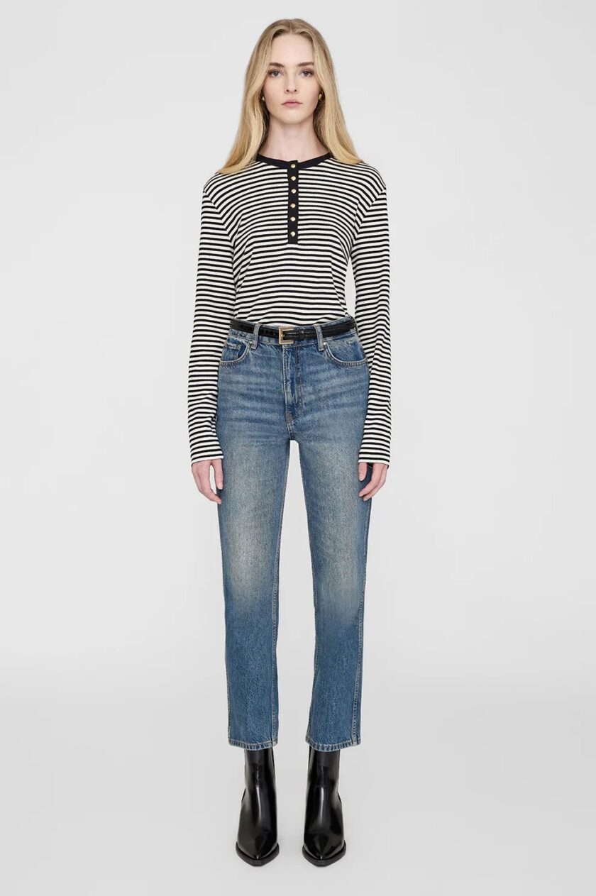 CAMISETA  COLOR crudo y negro ANINE BING - Imagen 2
