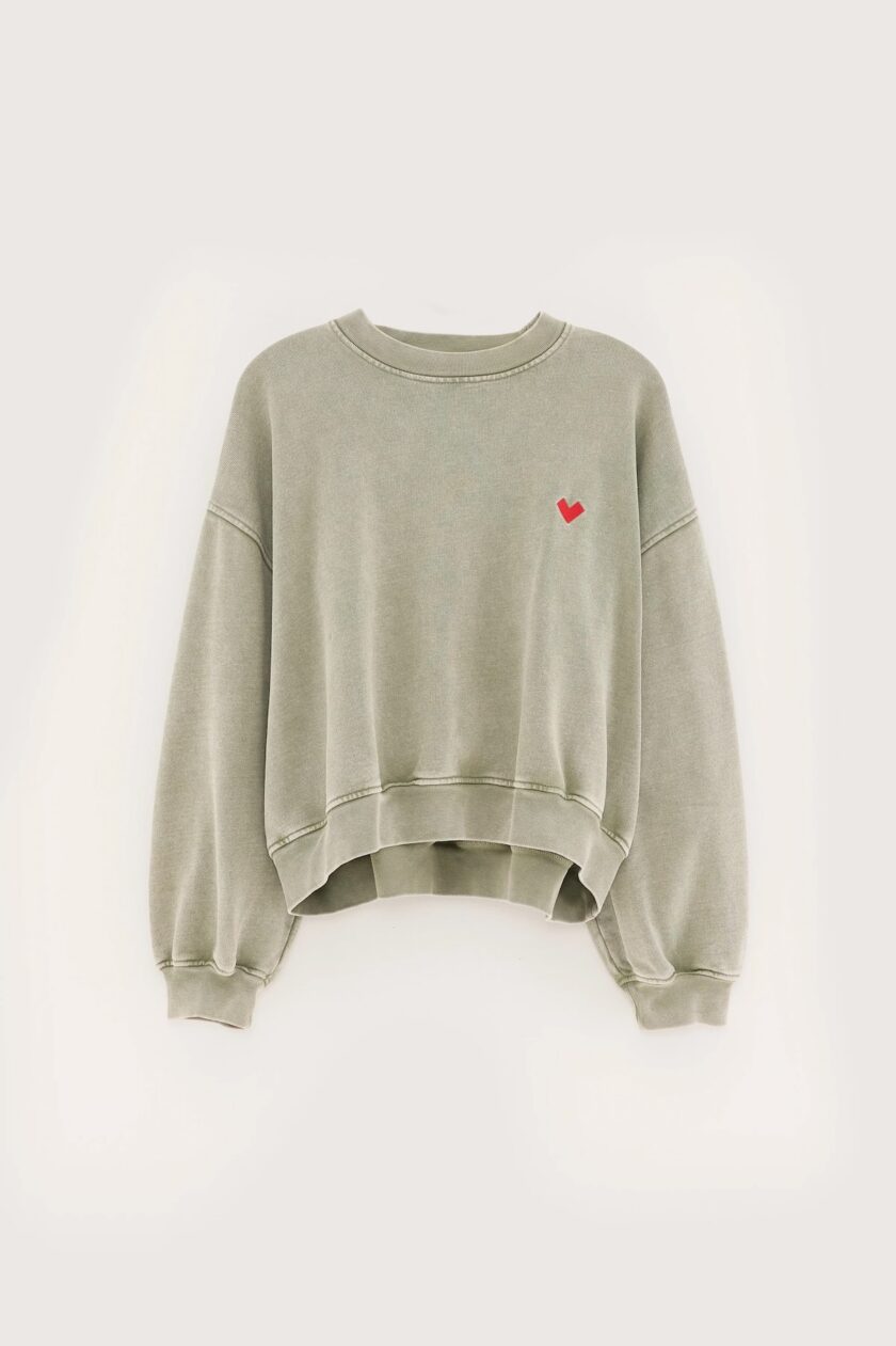 Sudadera elegante con cuello redondo y corte cropped BEELEROSE