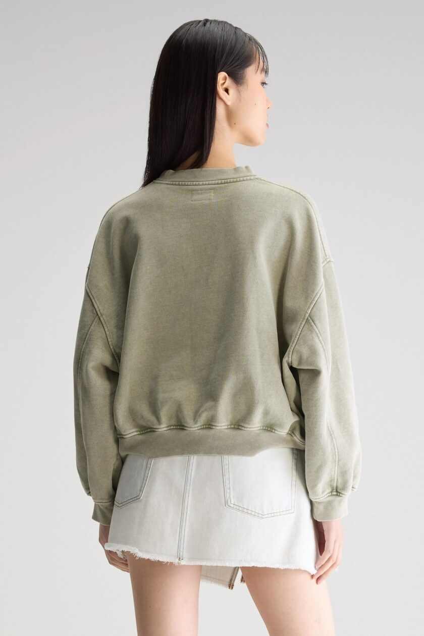 Sudadera elegante con cuello redondo y corte cropped BEELEROSE - Imagen 3