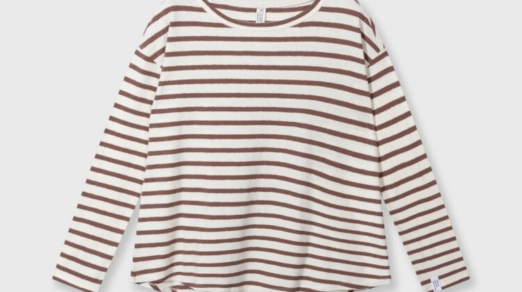 CAMISETA DE MANGA LARGA DE LINO A RAYAS 10DAYS