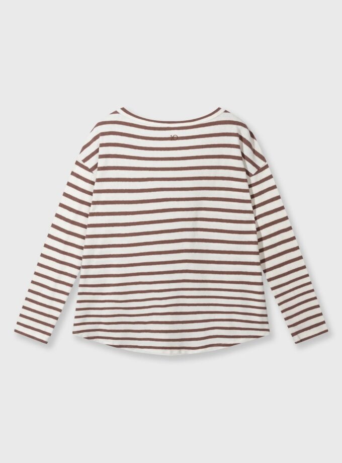 CAMISETA DE MANGA LARGA DE LINO A RAYAS 10DAYS