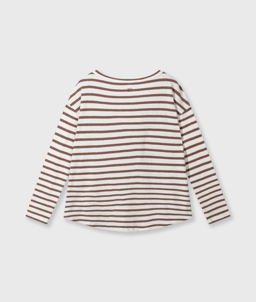 CAMISETA DE MANGA LARGA DE LINO A RAYAS 10DAYS - Imagen 3