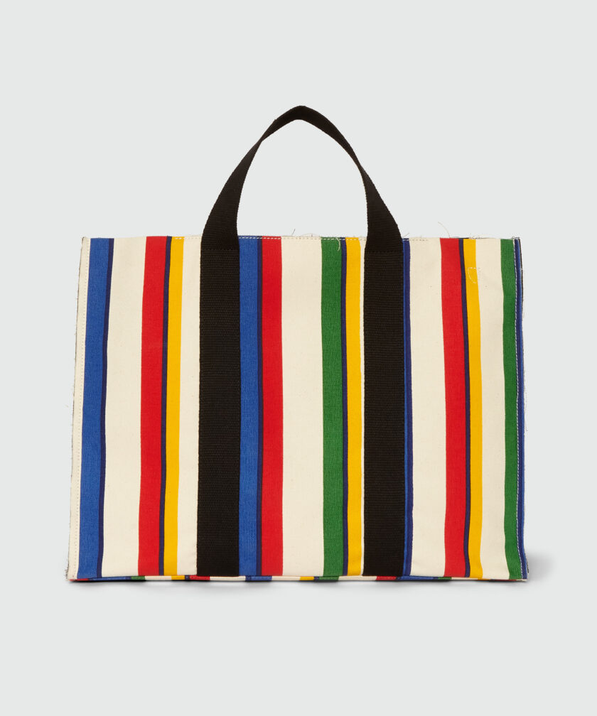 Bolso Stripe Canvas Shopping MSGM - Imagen 3
