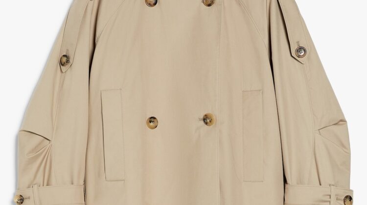Gabardina con cuello redondo de sarga impermeable MAX MARA