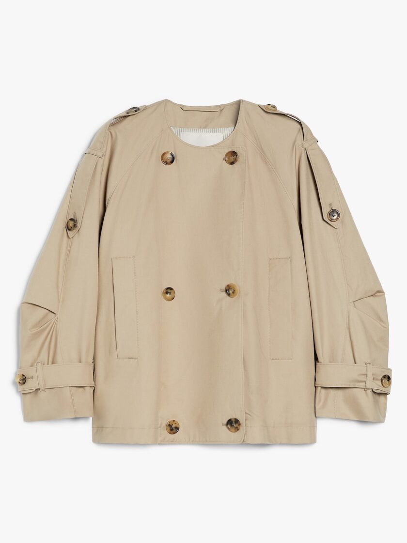 Gabardina con cuello redondo de sarga impermeable MAX MARA