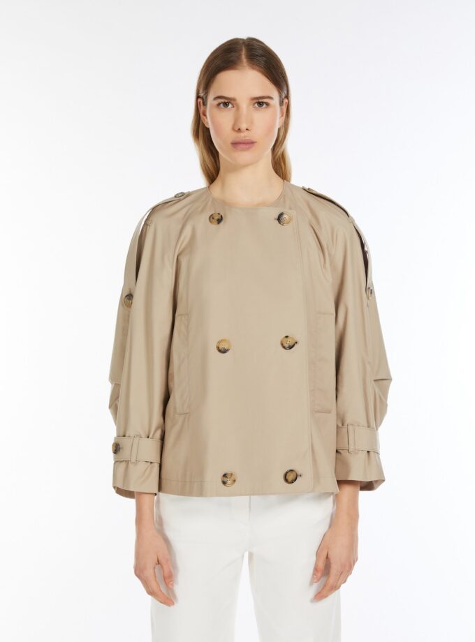 Gabardina con cuello redondo de sarga impermeable MAX MARA