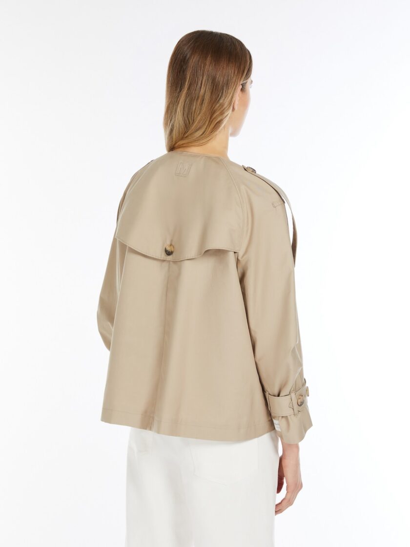 Gabardina con cuello redondo de sarga impermeable MAX MARA - Imagen 3